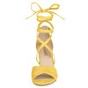 Allegra K Women's Open Toe Crisscross Block Heeled Lace Up Sandals - 2 of 4