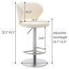Grungis PU Leather Swivel Bar Stools,Counter Stools with Backrest and Adjustable Height,Kitchen Chair for Kitchen Island - 3 of 4