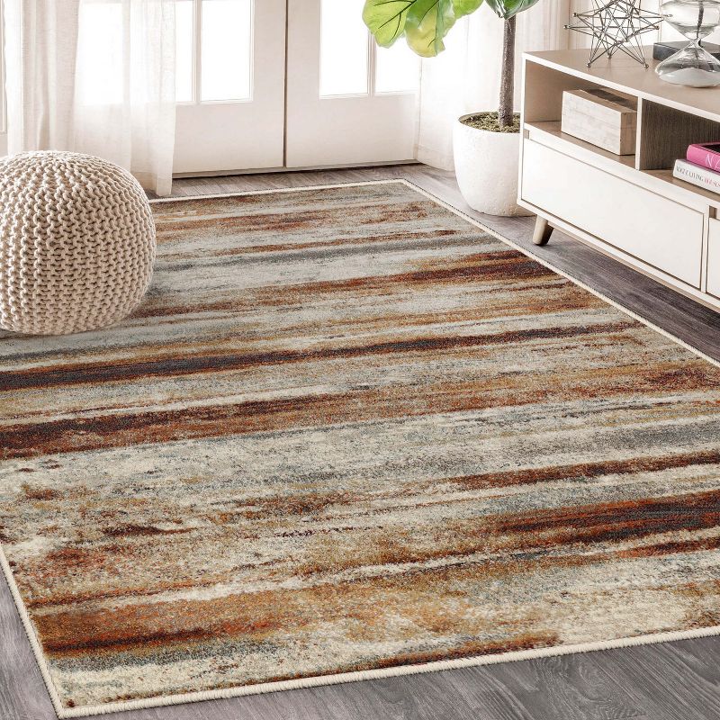 Modern Lines Abstract Striped Indoor Runner or Area Rug by Blue Nile Mills, 2 of 8