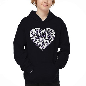 LA Pop Art Dog Heart - Boy's Word Art Hooded Sweatshirt - 1 of 4