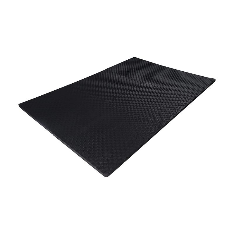 BalanceFrom Fitness 1 Inch Thick High Density Non Slip EVA Foam Puzzle Interlocking Home Gym Exercise Floor Mat for Hard Floors, 24 Square Feet, Black, 2 of 7