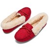 Alpine Swiss Leah Womens Shearling Moccasin Slippers Faux Fur Slip On House Shoes - 4 of 4