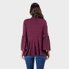 24seven Comfort Apparel Wones Bell Sleeve Open Front Cardigan - 2 of 3