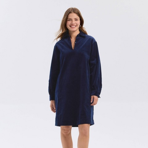 Женские платья Universal Thread Women's Corduroy Balloon Long Sleeve Mini Shirtdress - Universal Thread™ Blue S