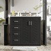 36'' Bathroom Vanity with Ceramic Sink Combo,Freestanding Vanity Set with Storage,3 Drawers and Soft Closing Doors – The Pop Home - 3 of 4
