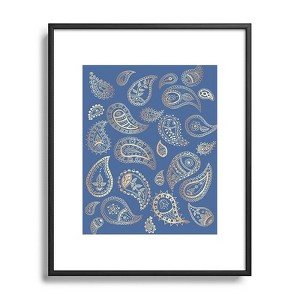 Cynthia Haller Classic blue and gold paisley Metal Framed Art Print - Deny Designs - 1 of 4
