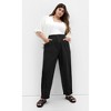 Women's Plus Size Stretch Waist Wide Leg Crop Jean - black | CITY CHIC - 3 of 4