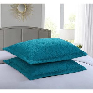 Marcielo 2 Pcs Embroidered Decorative Pillow Shams Set Standard Size - 1 of 4
