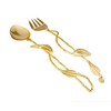 Classic Touch Set Of 2 Gold Salad Servers With Leaf Design - 3 of 3