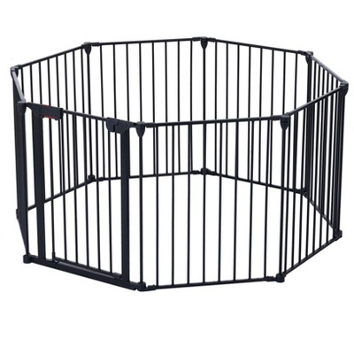 DOMETOUR 200' Adjustable Safety Gate 8 Panels Play Yard Metal Doorways Fireplace Fence Christmas Tree Fence for Stairs & Prohibited Areas