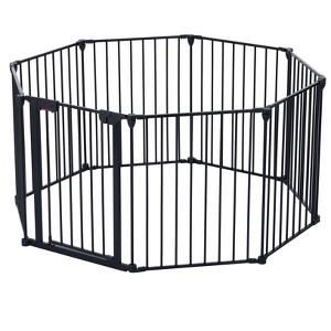 DOMETOUR 200' Adjustable Safety Gate 8 Panels Play Yard Metal Doorways Fireplace Fence Christmas Tree Fence for Stairs & Prohibited Areas - 1 of 4