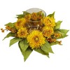 Nearly Natural Golden Sunflower Candelabrum Artificial Flower Arrangement - 2 of 2