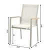 Decksplore 5-Piece Outdoor Patio Dining Set with Round Teak Table & 4 Sling Armchairs Outdoor furniture for Relaxing & Entertaining - 4 of 4