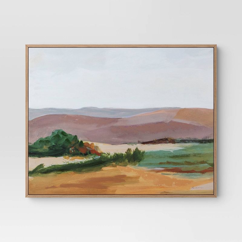 30&#34; x 24&#34; Landscape Framed Canvas Natural - Threshold&#8482;, 1 of 6