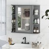 Tangkula Wall Mounted Medicine Storage Cabinet Bathroom Organizer Cupboard W/Mirror Gray - 2 of 4