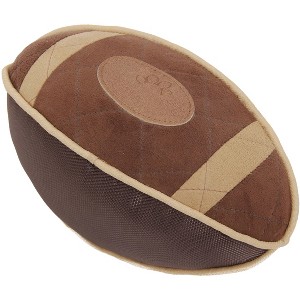 Pet Life Pugskin Durable Oxford Nylon and Mesh Plush Squeaky Football Dog Toy - 1 of 1