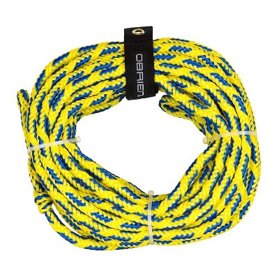 OBrien 60 Foot Long 2375 Pound 2 Person Floating Tube Tow Rope, Blue & Yellow