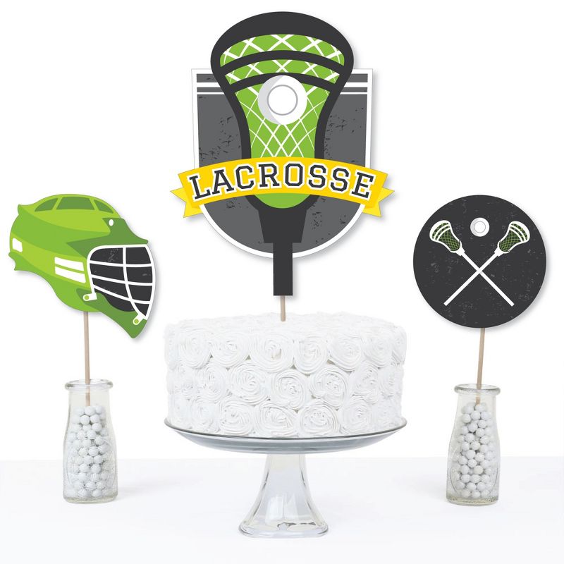 Big Dot of Happiness Lax to the Max Lacrosse Party Centerpiece Sticks Table Toppers Set of 15, 5 of 9