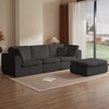 Mocamel 110" Modular Cloud Sectional Sofa, Convertible L-Shape 3-Seater Couch with Ottoman for Living Room,Beige - 3 of 4
