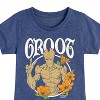 Girls' - Marvel - Guardians of the Galaxy Groot Peace Flowers Fitted Short Sleeve Graphic T-Shirt - 2 of 4