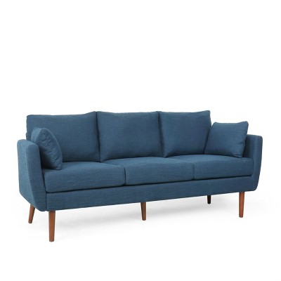 NicBex 76.5 Inch Mid-Century Couch,3-Seater Sofa with 2 Armrests Throw Pillows for Living Room,Bedroom,Office,Apartment