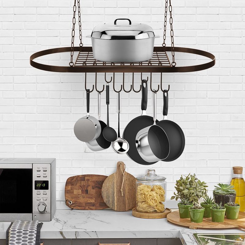 Sorbus Pot and Pan Rack for Ceiling with Hooks, 2 of 8