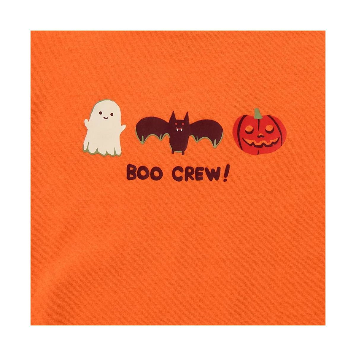 Toddler Boys' 2pc Halloween Boo French Terry Short Sleeve Top & Bottom Set - Cat & Jack™ Orange - thumbnail 4
