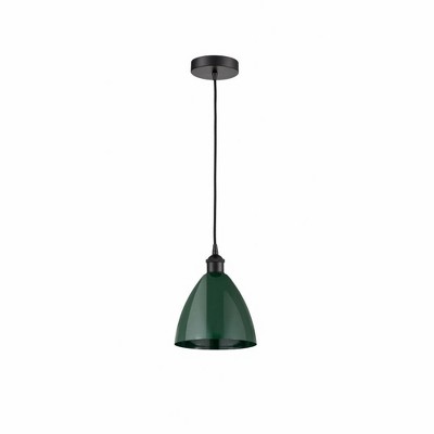 Plymouth Dome - 1 Light Cord Hung Mini Pendant In Industrial Style-11.25 Inches Tall and 7.5 Inches Wide