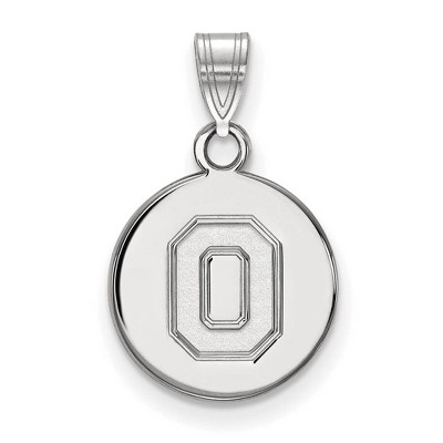 Black Bow Jewelry 14k White Gold Ohio State Buckeyes NCAA Small Pendant