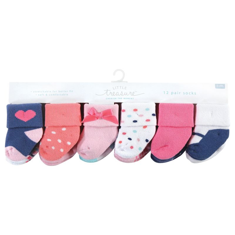 Little Treasure Infant Girl Newborn Socks, Confetti, 2 of 9