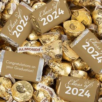 Graduation Candy Party Favors Hershey's Miniatures and Kisses by Just Candy - Available in Multiple Colors & Sizes