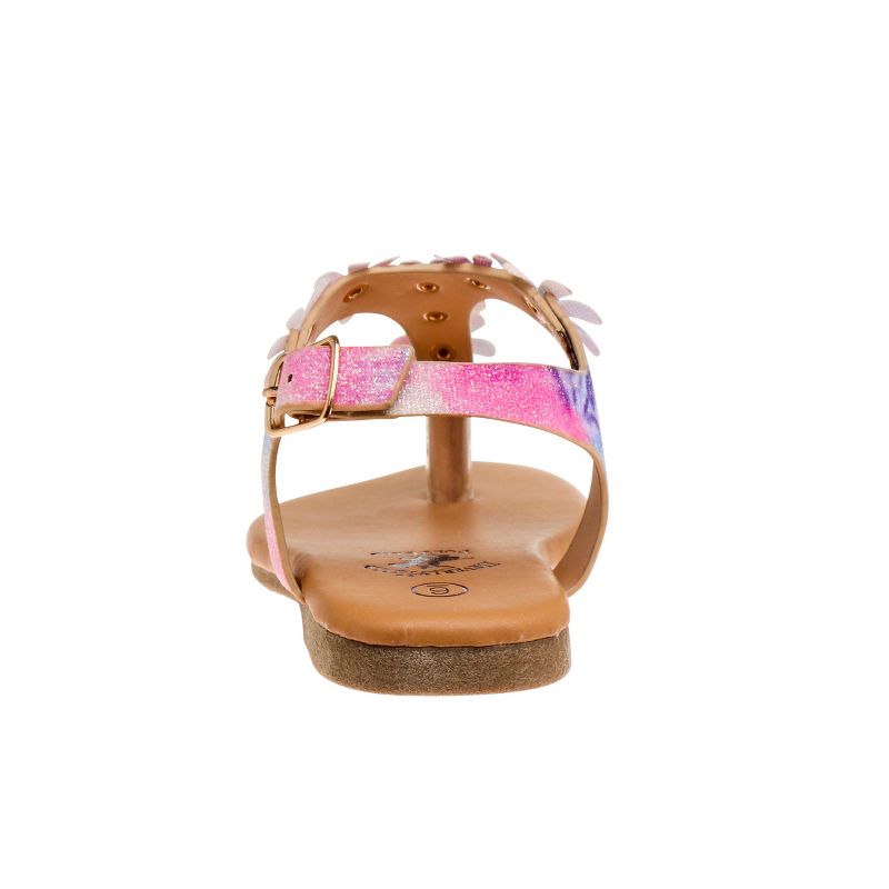 Beverly Hills Polo Club Girls Thong Sandal with Multi Flower Accents (Toddler), 3 of 6