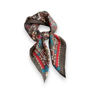 Anna-Kaci Women's Vintage Paisley Print Cotton Feel Scarf 27×27 Inches - 1 of 4