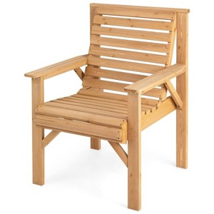 ADILE Outdoor Patio Dining Chairs, Solid Wood Bistro Chairs - 1 of 3