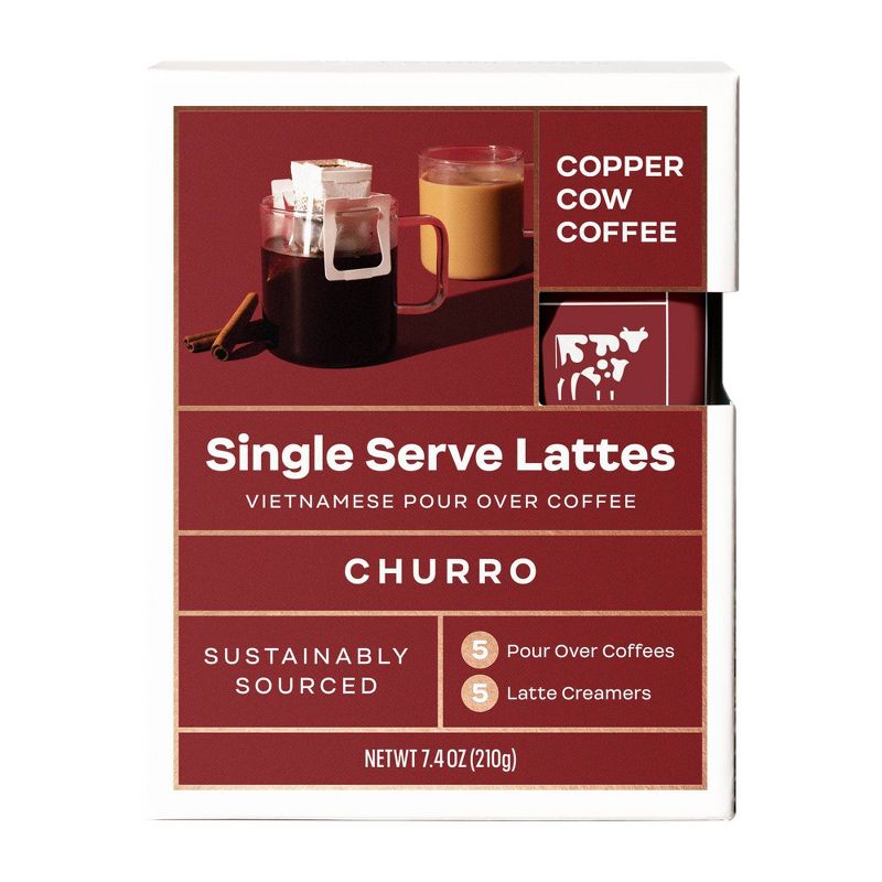 Copper Cow Churro Dark Roast Latte Pour Over Kit - 7.4oz, 4 of 10