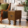 KWPZQEB Side Table, Vintage End Table with Storage Drawer, Solid Wood Coffee Tables for Living Room Bedroom - 2 of 4