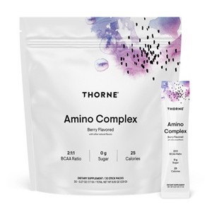 THORNE - Amino Complex - EAA & BCAA Powder - Promotes Lean Muscle Mass & Exercise Recovery* - NSF Certified for Sport - 30 Servings - 8.15 Oz - Berry - 1 of 4