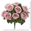 Nearly Natural 14-in Rose Bush Artificial Flower (Set of 6), Pink - 3 of 4