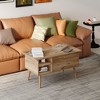 HOMLUX Lift Top Coffee Table with Hidden Storage, Side Shelf, Black/Brown/Gray - 4 of 4