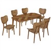 7 Piece Dining Table Set for 6, 63" Wooden Kitchen Table & Chairs Set, Kitchen Breakfast Table Set for Restaurant Dining Room Kitchen - 3 of 4