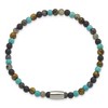 Chisel Stainless Steel Polished 5mm Spectrolite, Agate, Tiger's Eye and Howlite Beaded Stretch Bracelet - 3 of 3