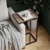 JIONJOY C-Shaped End Table with Beaded Tray Top - Space-Saving Farmhouse Snack Table for Couches - 2 of 4