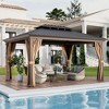 Tangkula 12' x 16' Double-Roof Hardtop Gazebo with Galvanized Steel Roof Netting Outdoor - 2 of 4