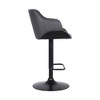 FurniFact,Adjustable Swivel Bar Stool with Black Finish and Grey Faux Leather Seat - 2 of 4