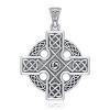 Slickblue Sterling Silver Celtic Cross Necklace 18 Inch, Triskele Pendant with Celtic Knotwork, Silver Finish - 2 of 4