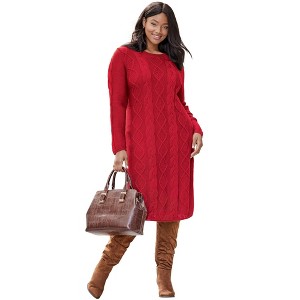 Jessica London Cable Sweater Dress - 1 of 4