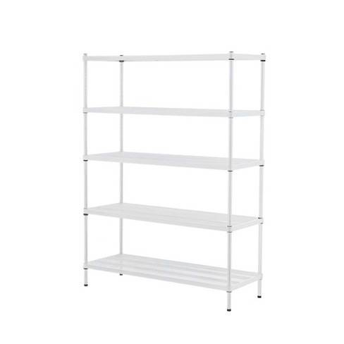 Design Ideas MeshWorks 5 Tier Full-Size Metal Storage Shelving Unit Rack  for Kitchen, Office, and Garage Organization, 47.2” x 17.7” x 63,” Sky Blue