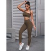 INSPIRE CHIC 2 Sets Women's Exercise Yoga Outfits Scoop Neck Seamless Ribbed Shorts High Waist Shapers - 4 of 4