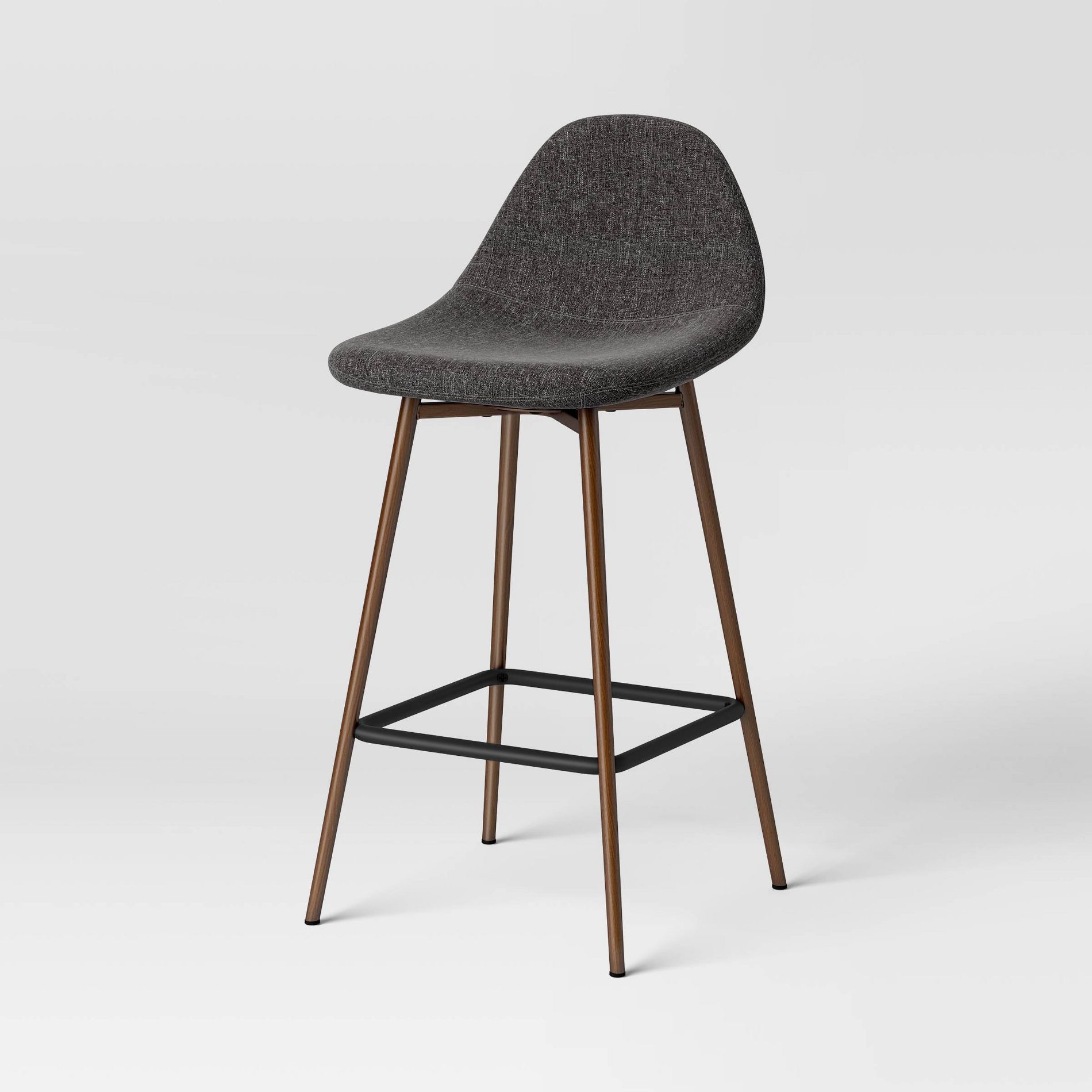 Copley Counter Height Barstool Dark Gray - Threshold™: Mid-Century Modern, Metal Legs, Upholstered, 24.5" Seat Height