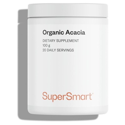 SuperSmart Organic Acacia (High Digestive Tolerance) - Patented Instant Soluble Fibre Powder - 100% Organic Prebiotic | Non-GMO & Gluten Free - 100g